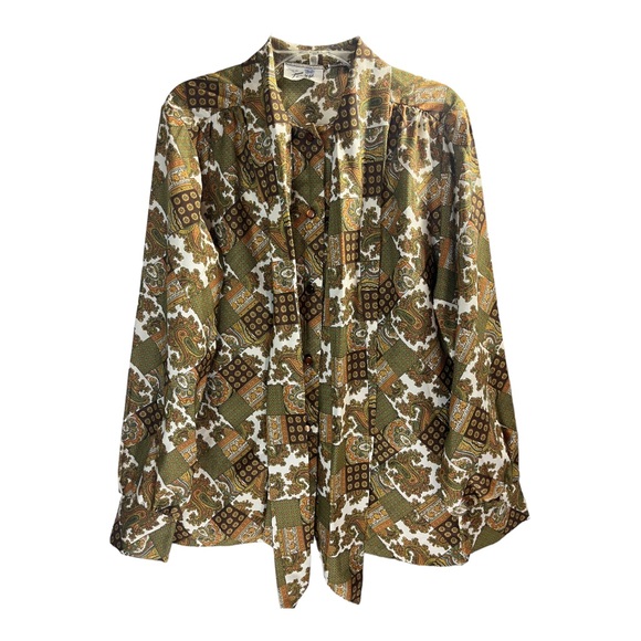 Vintage 60/70’s Patchwork Print Blouse - Picture 2 of 8